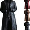 Men’s Long Faux Leather Full Length Black