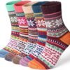 5 Pairs Thermal Women Socks Warm Thick Knitting Winter Wool Sock for Ladies