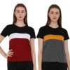 Women Tshirt Combo Pack of 2 | Regular Fit Half Sleeves Round Neck Cotton Tops Combo for Women/Girls