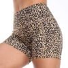 Women’s Yoga Workout High Waist Shorts Side Pockets,Running Biker Gym Print Short