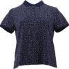 Bright Midnight Indigo Dots Short Pique Polo Shir