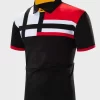 Men Colorblock Short Sleeve Polo Shirt