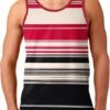 Mens Tank Top Slim Fit Stripe Sleeveless Tank Tops Summer Beach Mens Shirts Fitness