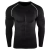 Long sleeve mens fitness t shirt mens breathable compression shirt BJJ MMA rash guard