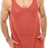 Mens See Through Tank Tops Workout Outdoor Gym Muscle Shirts Casual Unique Sleeveless T Shirts