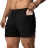 Men’s Solid Gym Workout Shorts Bodybuilding Running Fitted Training Jogging Shorts