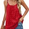 Women Summer Tank Tops Straps Adjustable Sleeveless Pom Pom Chiffon Tank Tops