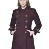 Women Stylish Winterwear Long Woolen Coat (Maroon