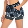 Women 2 in 1 Double Layer Shorts Workout Fitness Running Pants Active Yoga Gym Sport Shorts with Pockets