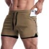 Men’s 2 in 1 Workout Shorts 5″ Quick Dry Gym Shorts Bodybuilding Shorts Compression Shorts