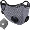 Face Mask with Dual Air Filtration Valves, Soft Plastic Nose Clip and Strap for Protection