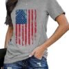 USA Flag T Shirt Women 4th of July American Pride Short Sleeve Casual T-Shirt