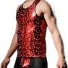 Men’s Fashion Metallic Star Print Tank Top Vest Sleeveless Shirt