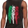 talia Italy Italian Flag Men’s Sleeveless T-Shirt Sport Bodybuilding Tank Top Shirts Muscle Workout Vest