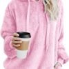 Women’s Long Sleeve Teddy Fleece Hoodie Hooded