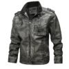 Men’s Leather Jacket Large Size Men’s Motorcycle PU Leather Jacket